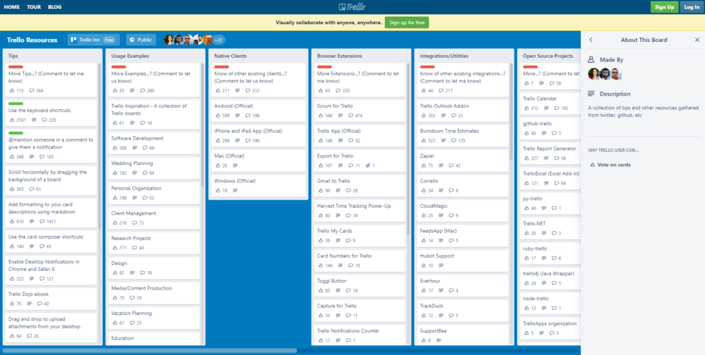 Trello Marketing Strategy Screenshot