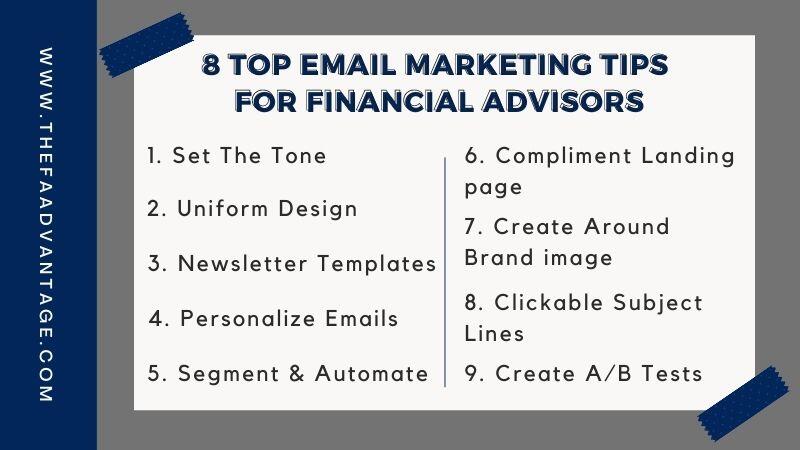 8 email marketing tips for financial advisors