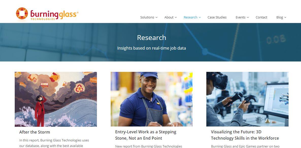 Burning Glass Technologies Thought Leadership Content Example
