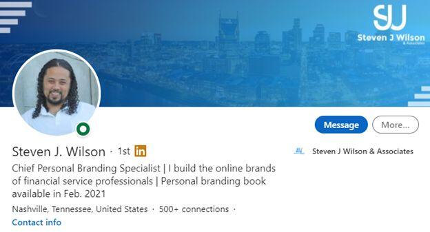 LinkedIn Profile branding Statement Example