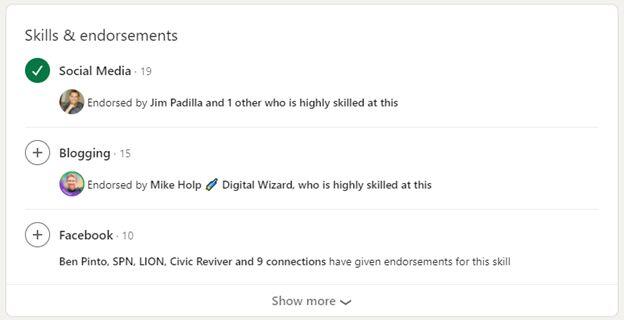 Skills and Endorsements on LinkedIn