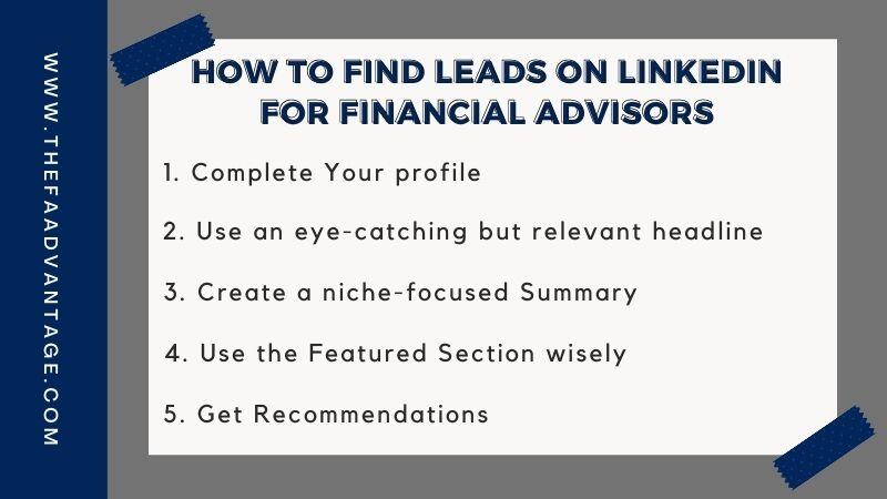 How to find leads on Linkedin For Financial Advisors