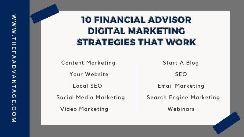 10 Financial Advisor Digital Marketing Strategies That Work