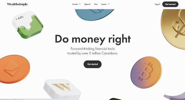 Wealthsimple financial services website design example