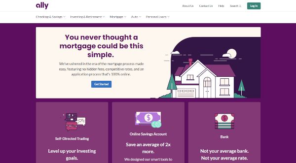 Ally Bank Website Screenshot