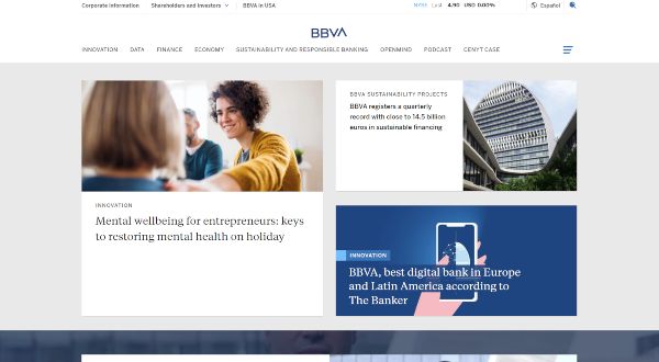 BBVA Website Design Screenshot