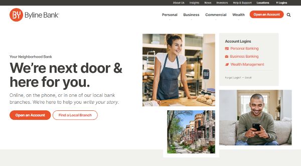Byline Bank Website Design Screenshot