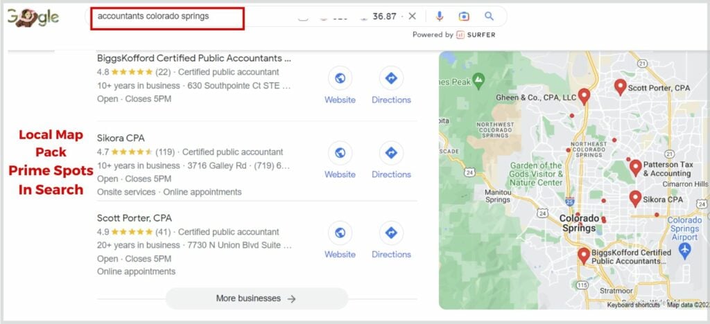 Local search results for accountants