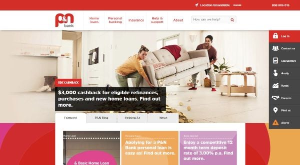 P&N Bank Website Design Screenshot