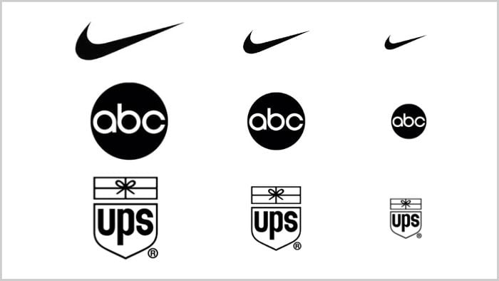 Logo examples at 3 different sizes