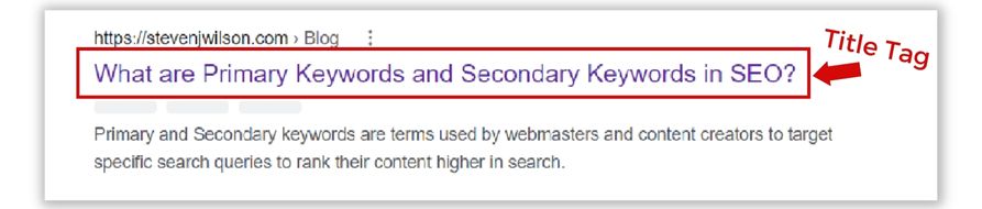 Title tag example for SEO